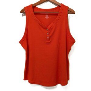 Sonoma Orange Ribbed Tank Size 1X